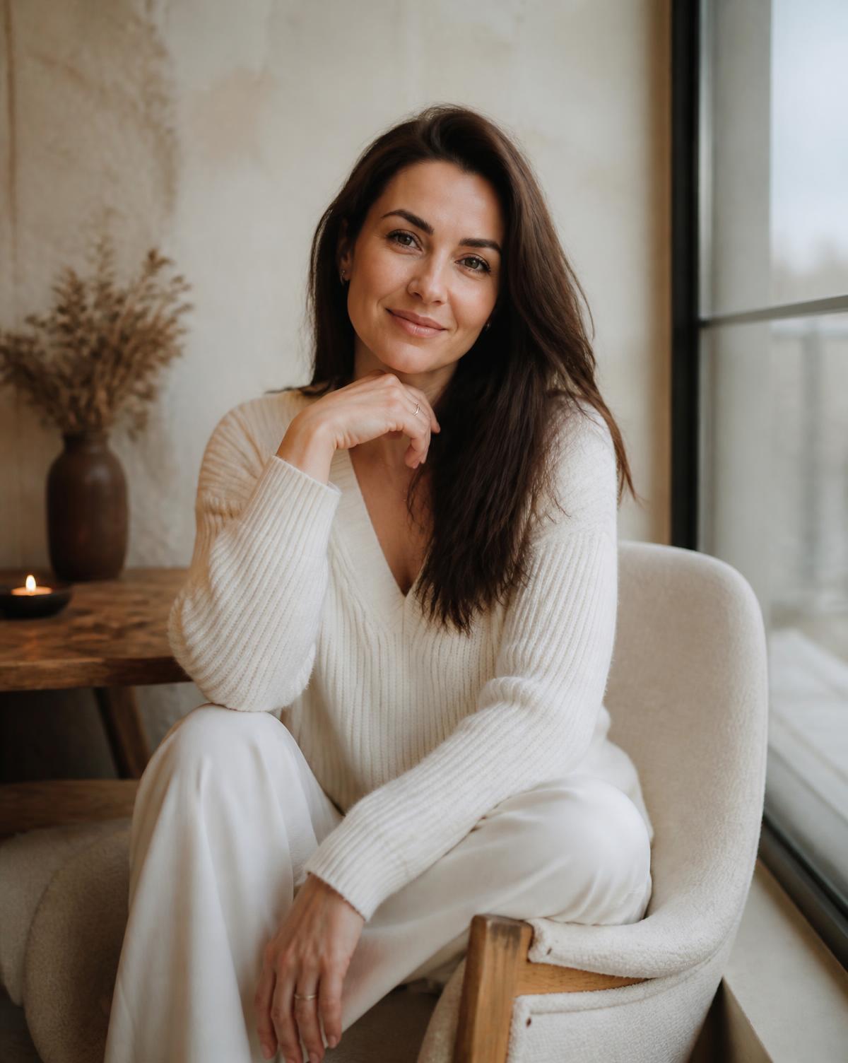 Anastassia Smotrova soojas ja rahulikus interjööris